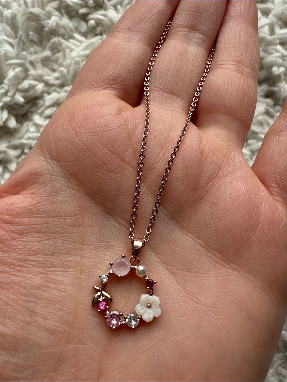 18k Rose Gold Dipped Flower Necklace